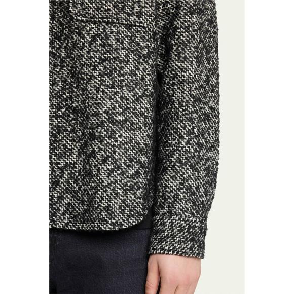 NEW FRAME men's tweed textured overshirt jacket in grey - Picture 4 of 4